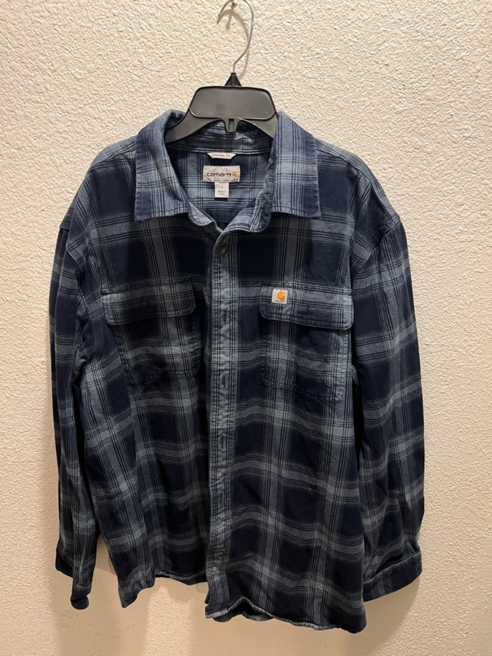 Carhartt Navy and Light Blue Plaid Jacket